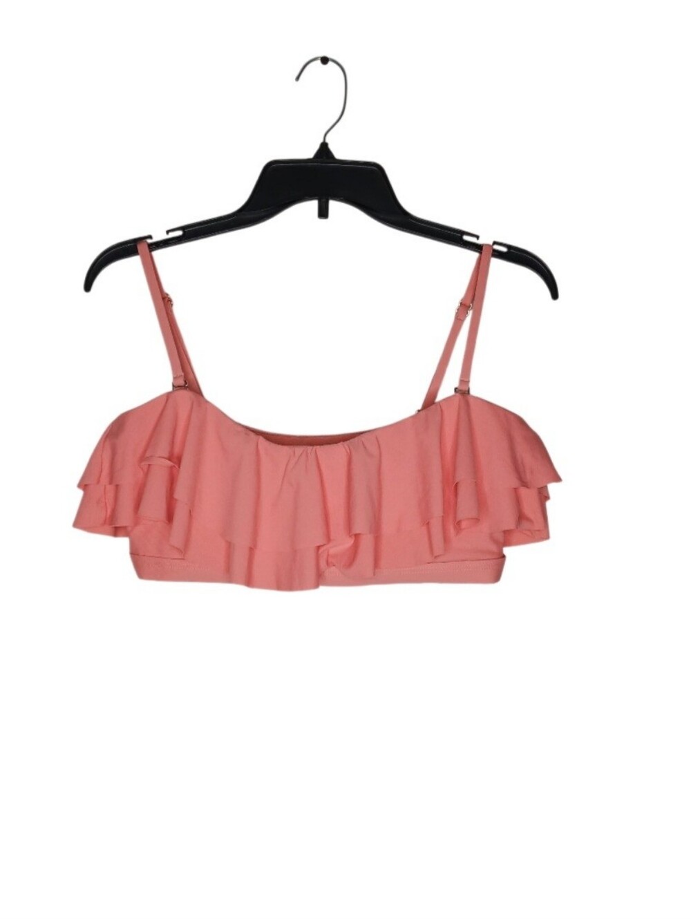 Time and Tru Coral Ruffle Bikini Top